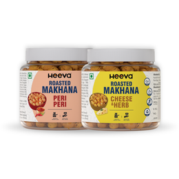 Heeva Roasted Makhana Peri Peri Makhana (100g) & Cheese & Herb Flavour (100g) Combo