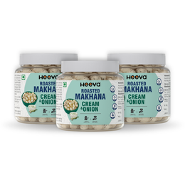 Heeva Roasted Makhana Cream & Onion Flavour 100g (Pack of 3)