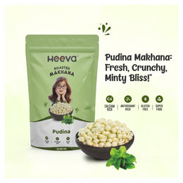 Heeva Roasted Makhana Pudina Flavour 50g (Pack of 3)