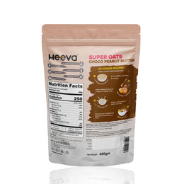 Heeva  Super Oats Choco Peanut Butter 400g | High Protein Rolled Oats | Chocolate Peanut Butter Oats | Healthy Breakfast Heeva